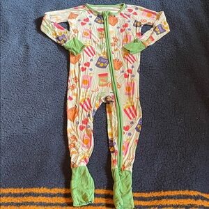 Little Sleepies Green and Multicolor Kids Footie